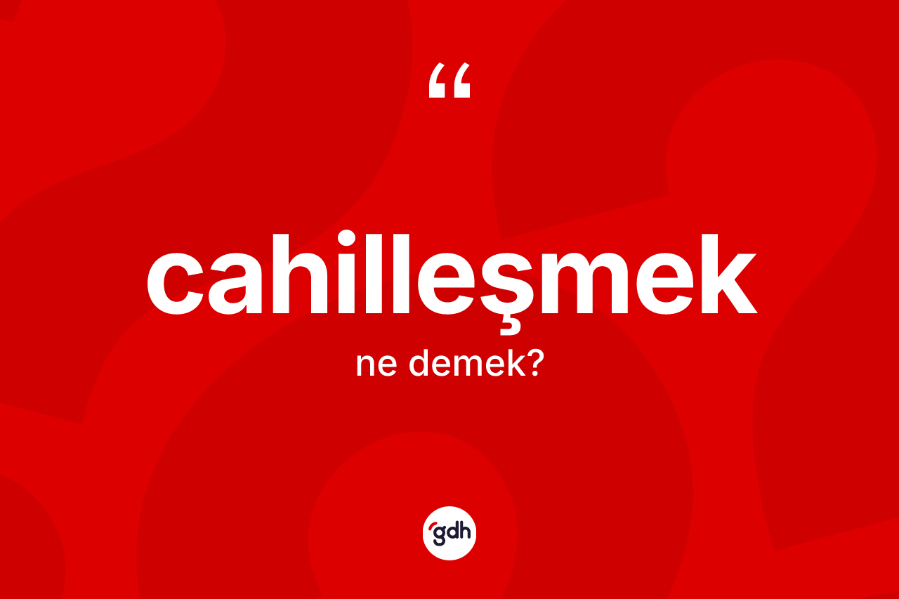 Cahilleşmek kelimesinin anlamı nedir? Cahilleşmeğin TDK'ya göre anlamı nedir?