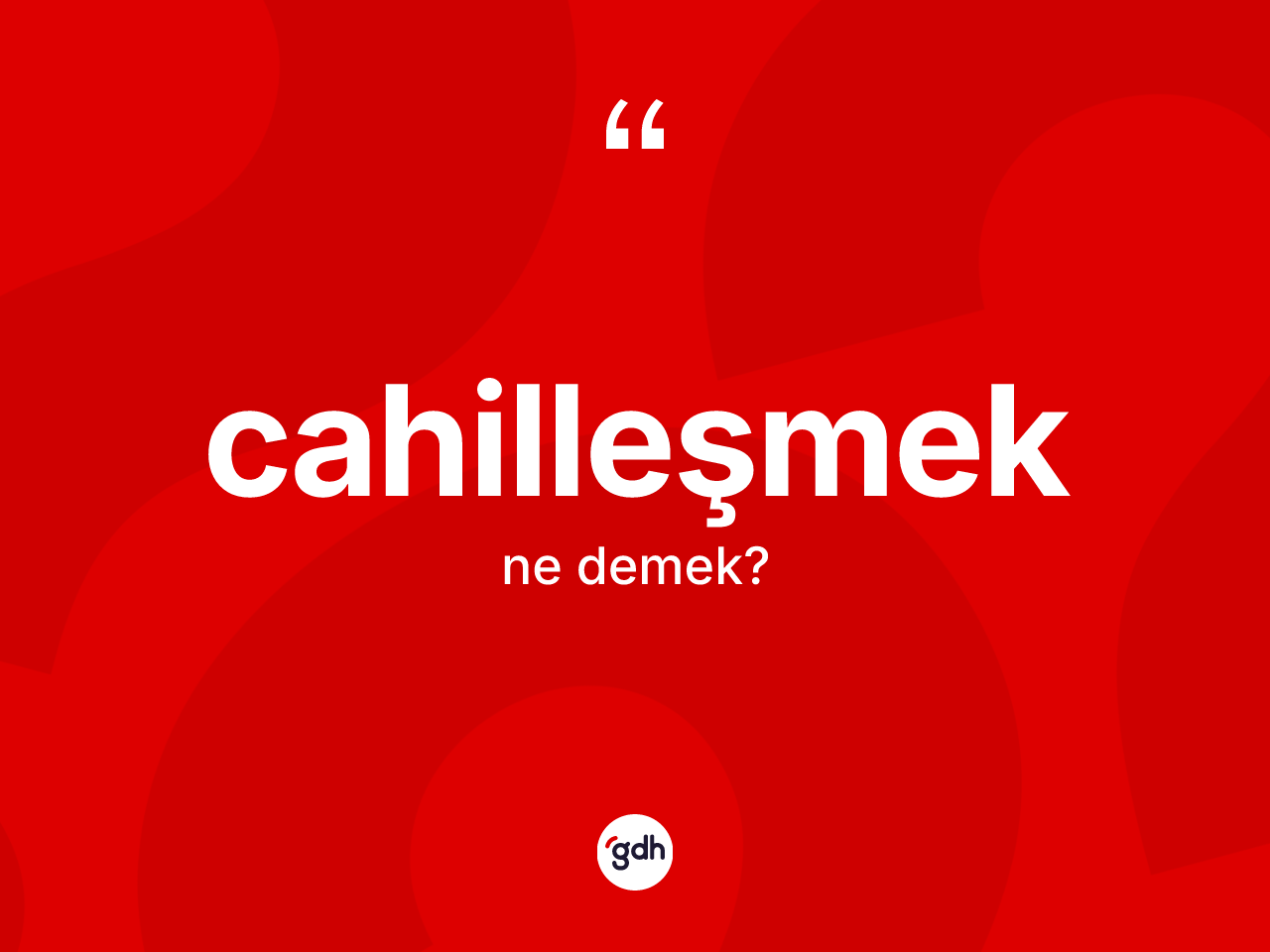 Cahilleşmek kelimesinin anlamı nedir? Cahilleşmeğin TDK'ya göre anlamı nedir?