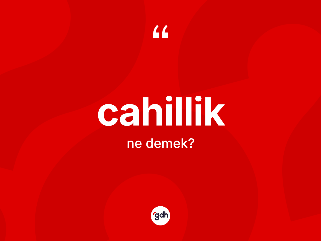 Cahillik kelimesinin anlamı nedir? Cahilliğin TDK'ya göre anlamı nedir?