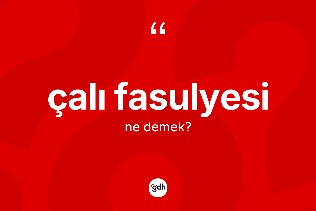 Çalı fasulyesi kelimesinin sözlükteki tanımı nedir?