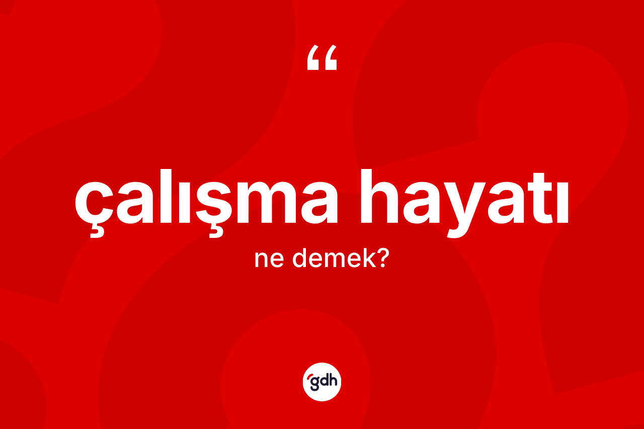 Çalışma hayatı kelimesinin sözlükteki tanımı nedir?