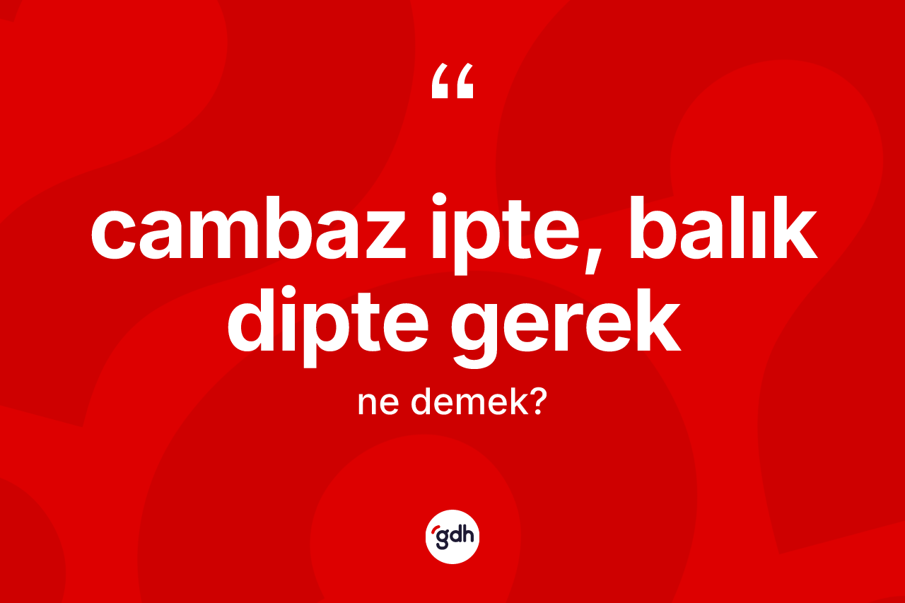 Cambaz ipte, balık dipte gerek ne anlama gelir? Cambaz ipte, balık dipte gerek ifadesi hangi durumlarda kullanılır