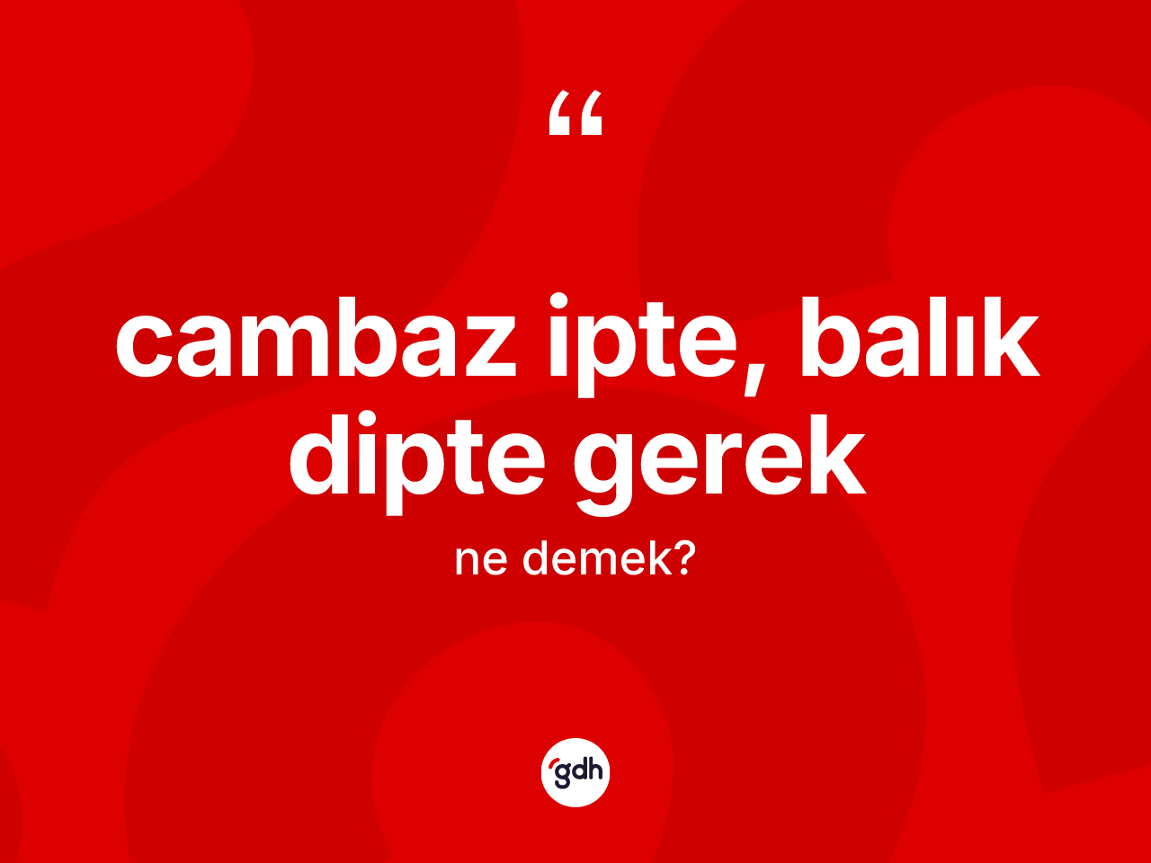 Cambaz ipte, balık dipte gerek ne anlama gelir? Cambaz ipte, balık dipte gerek ifadesi hangi durumlarda kullanılır
