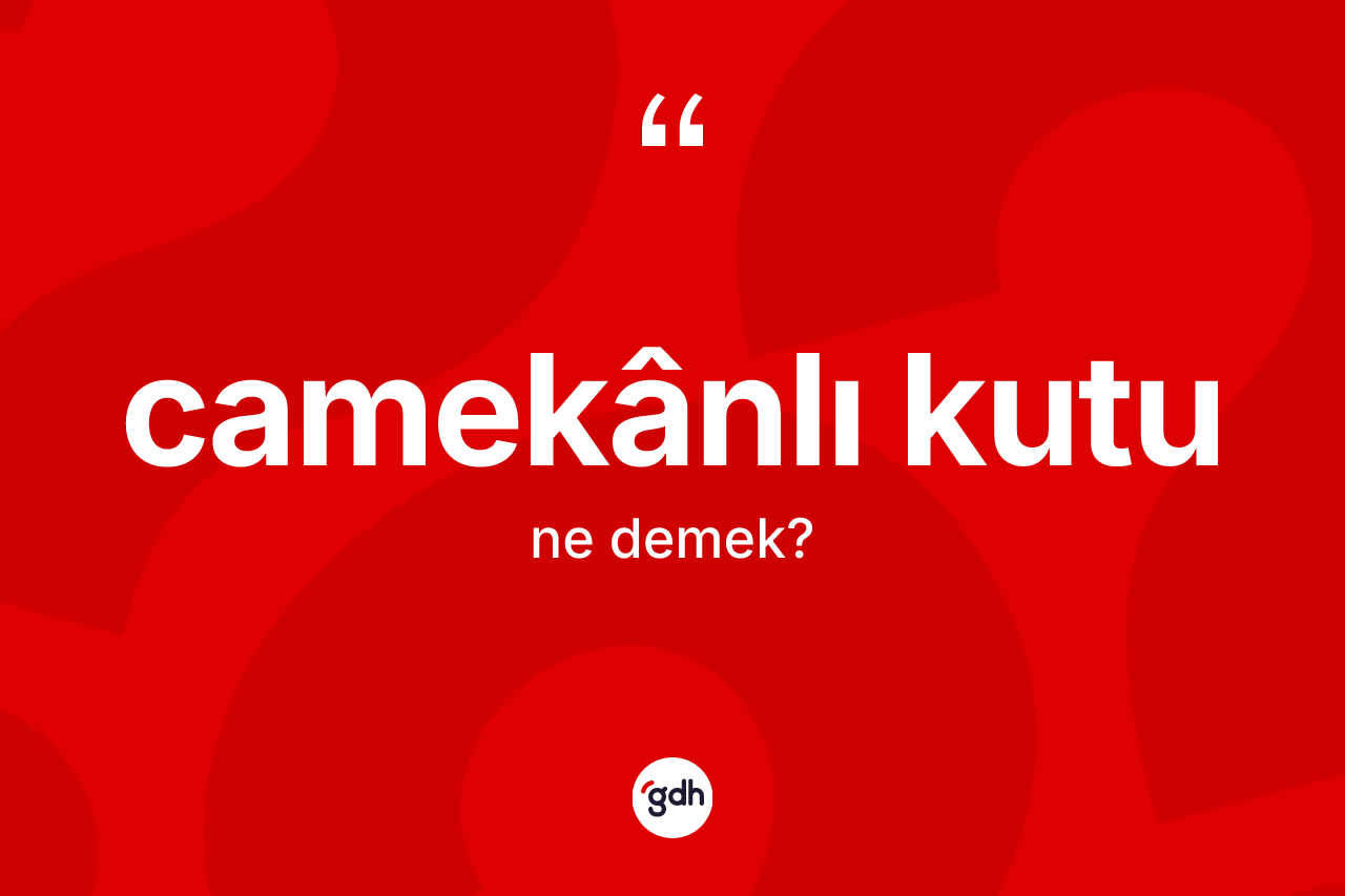 Camekânlı kutu kelimesinin sözlükteki tanımı nedir? Camekânlı kutunun TDK'ya göre anlamı nedir?