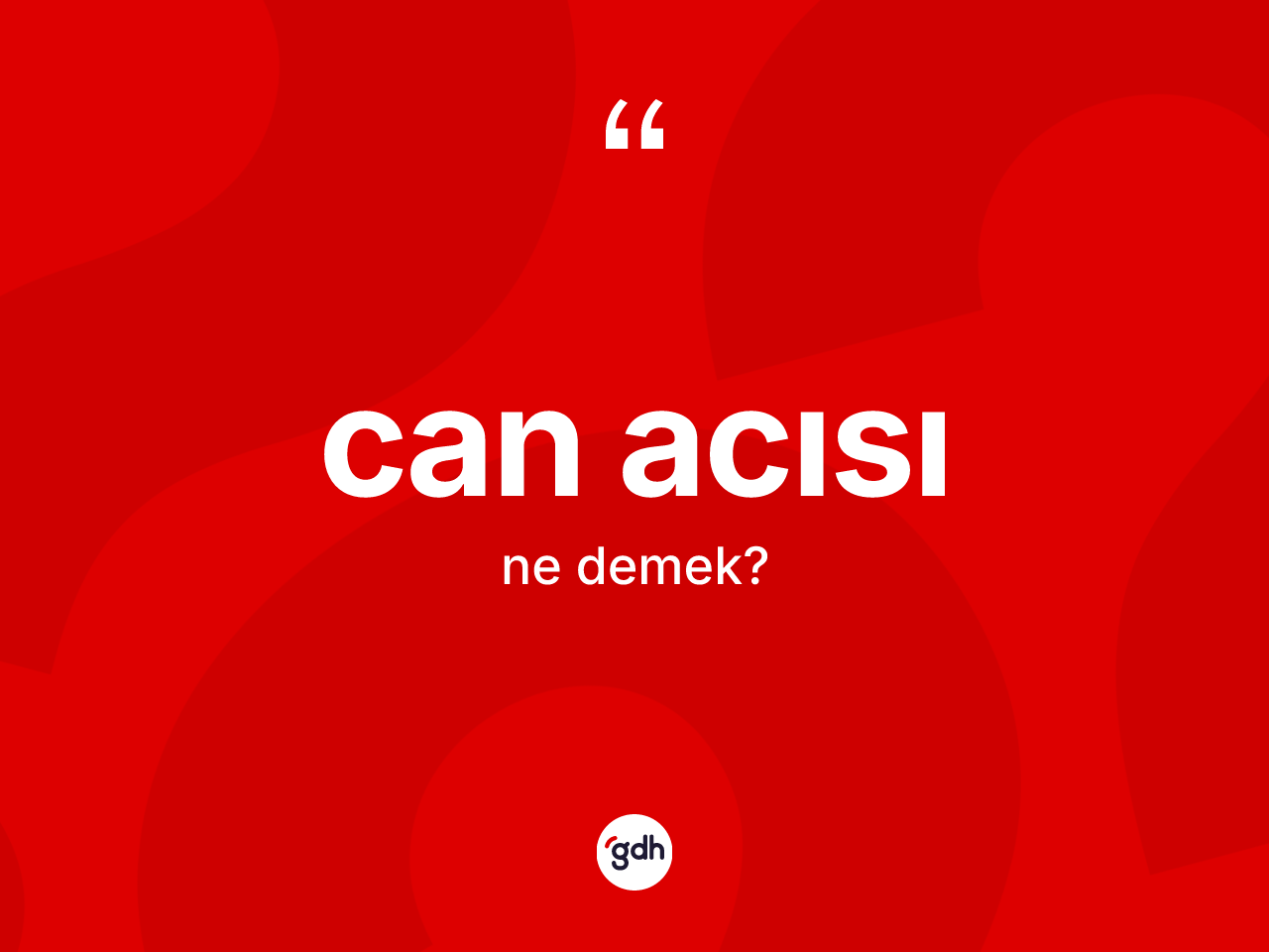 Can acısı kelimesinin sözlükteki tanımı nedir? Can acısının TDK'ya göre anlamı nedir?