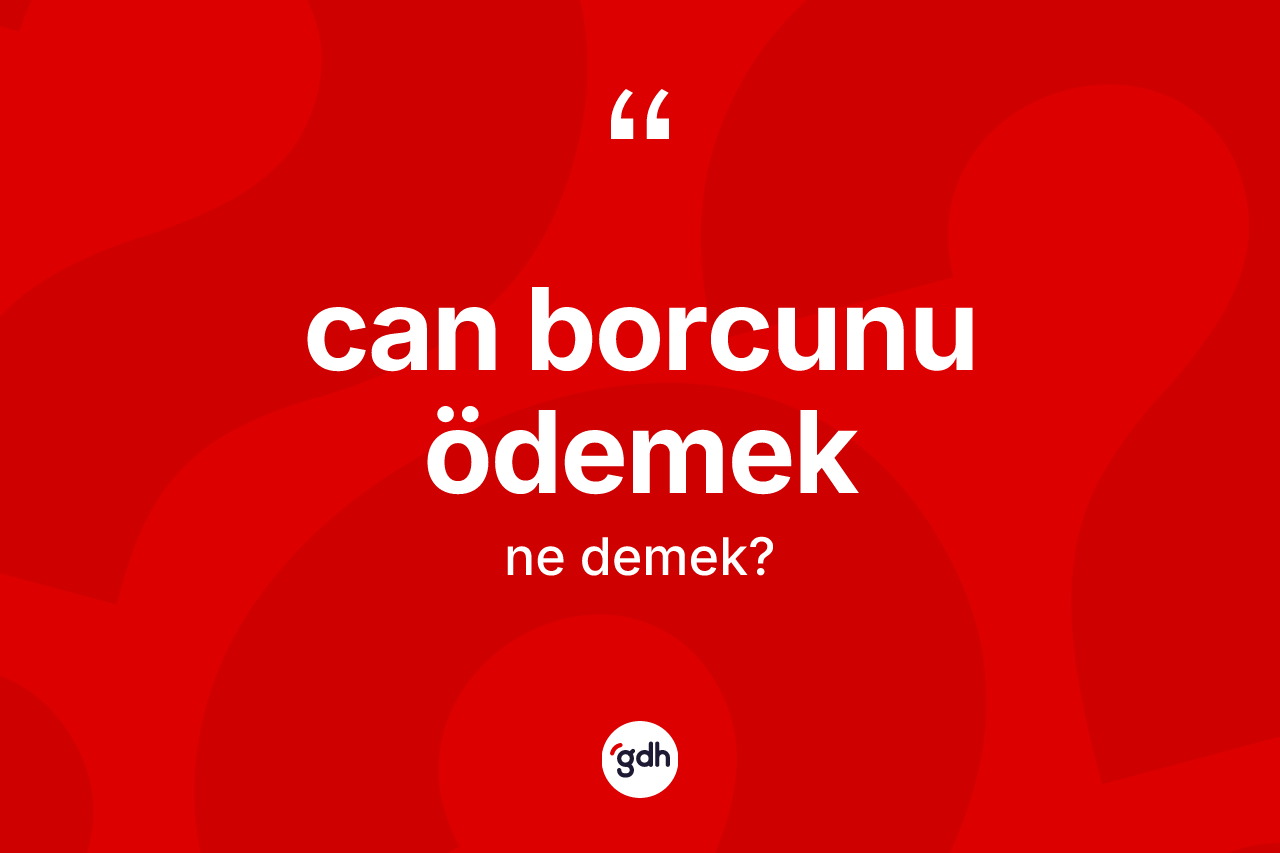 Can borcunu ödemek ifadesi neyi anlatır?
