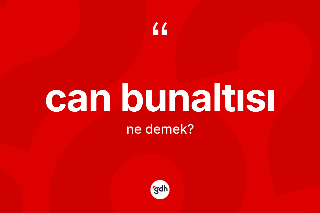 Can bunaltısı kelimesi nedir? Can bunaltısı kelimesinin TDK anlamı nedir?