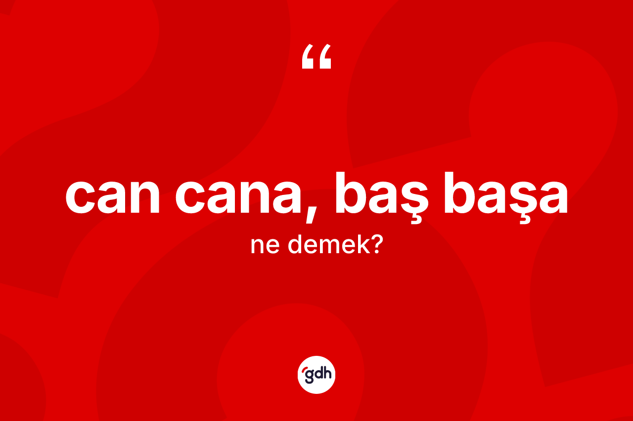 Can cana, baş başa ifadesi neyi anlatır?