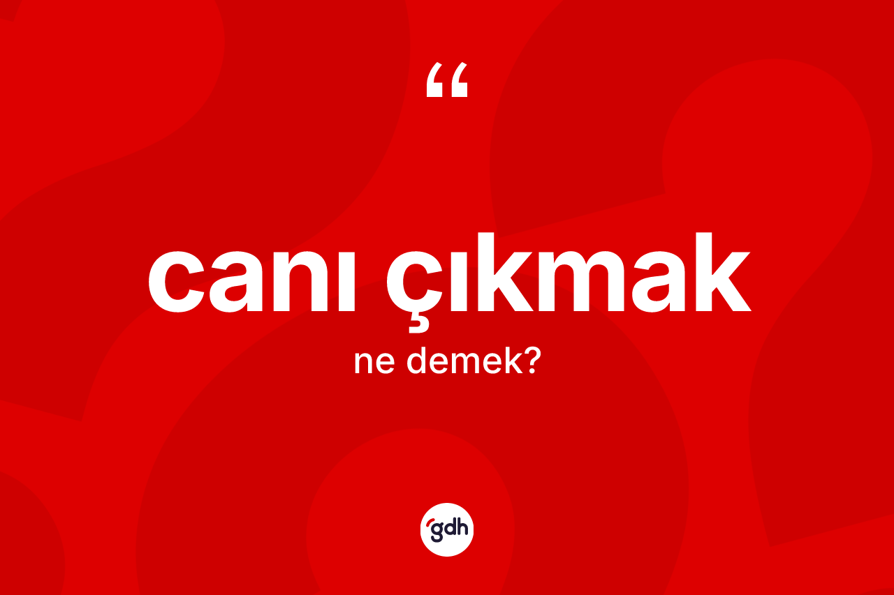 Canı çıkmak ifadesinin anlamı nedir?