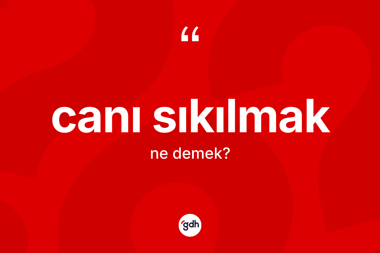Canı sıkılmak ne anlama gelir?