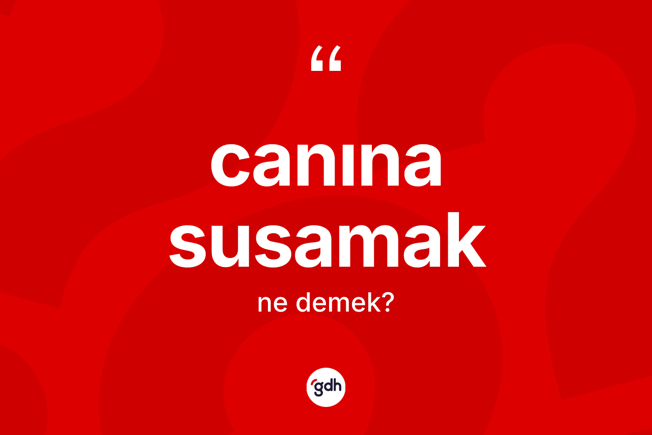 Canına susamak ifadesi ne anlama gelir?