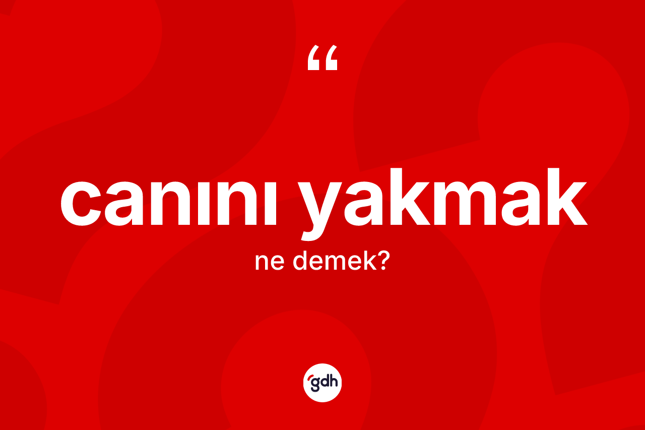 Canını yakmak ifadesinin sözlükteki anlamı nedir?