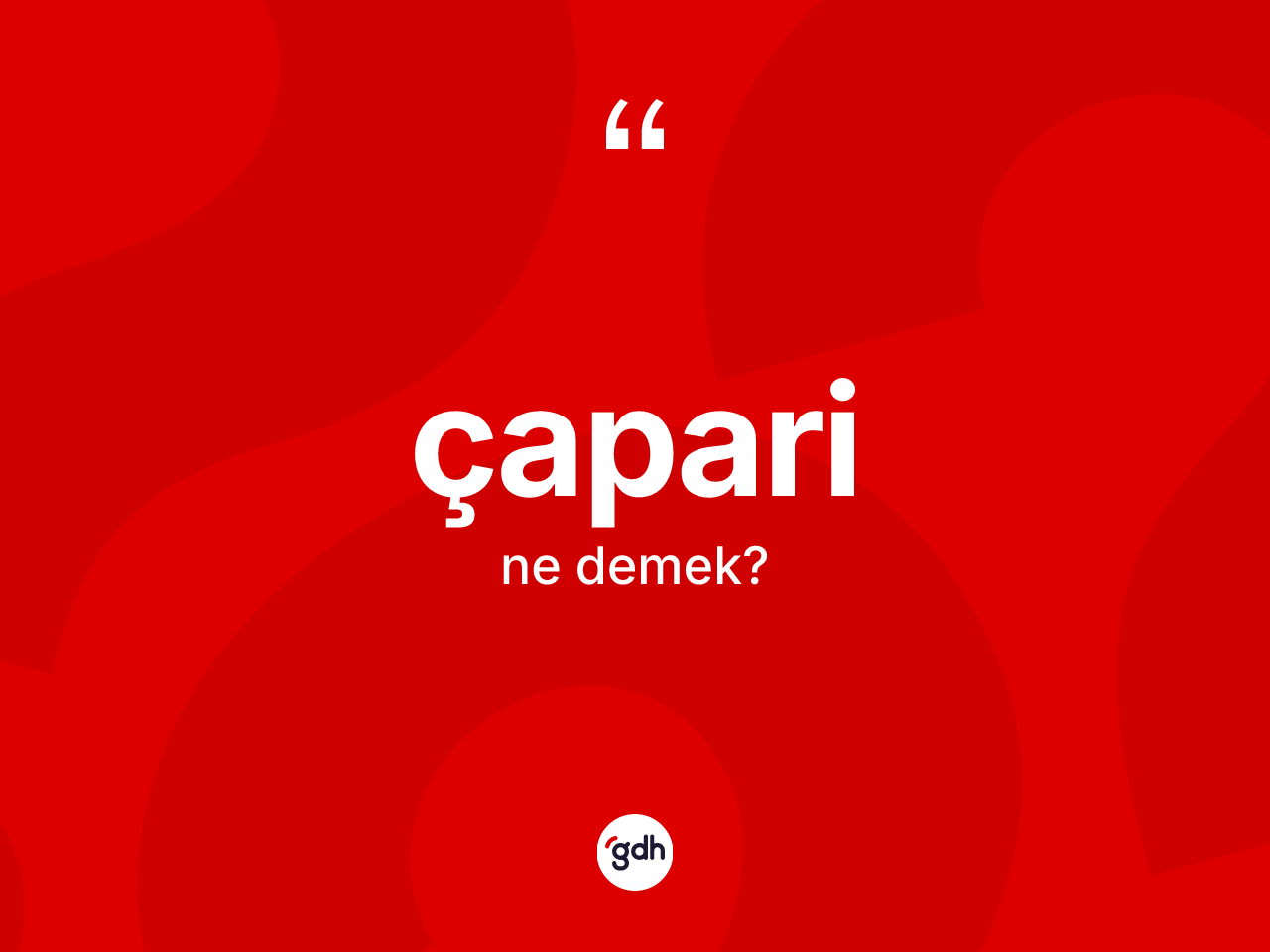 Çapari nedir? Çaparinin sözlükteki anlamı nedir?