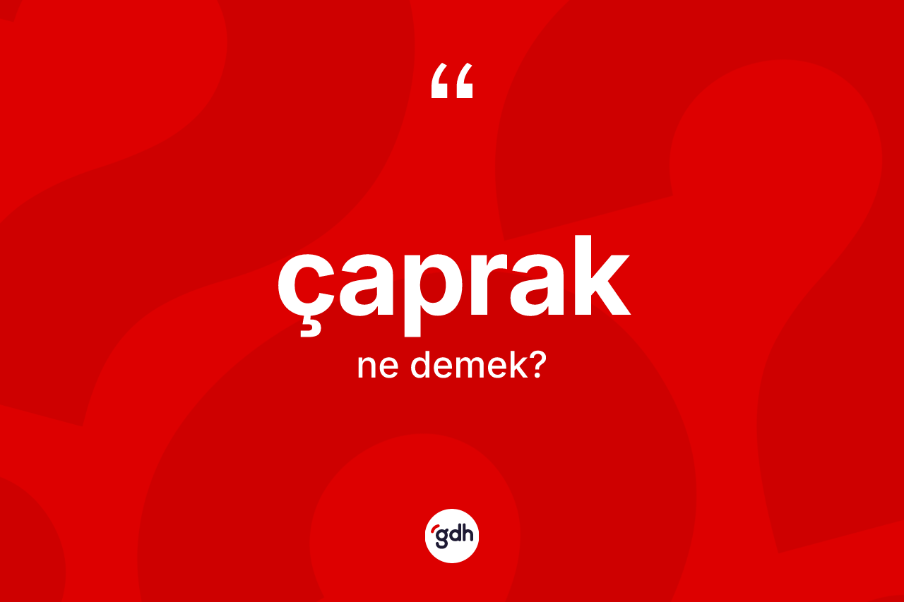 Çaprak kelimesi nedir? Çaprak kelimesinin kaç farklı anlamı var?
