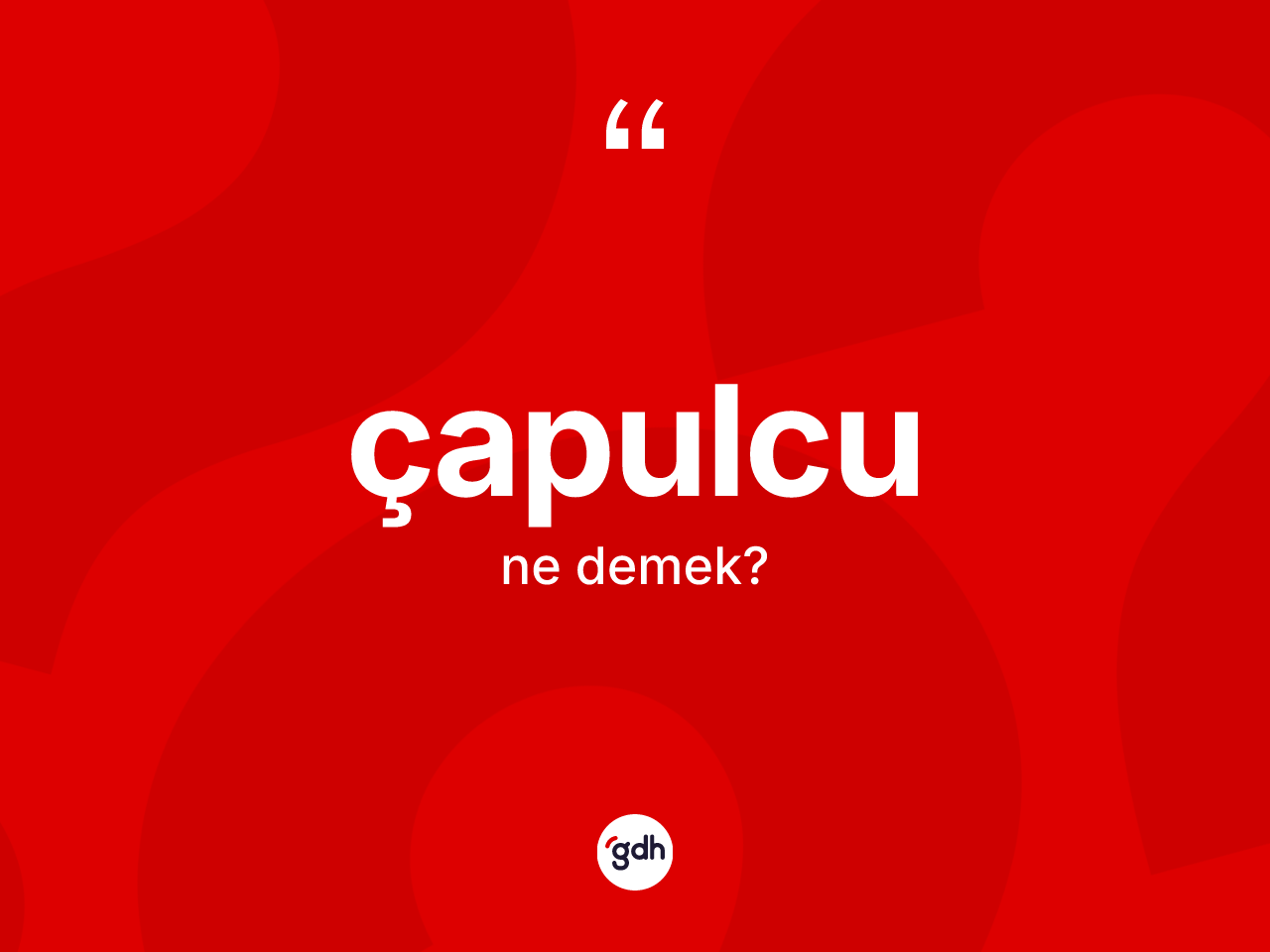 Çapulcu kelimesinin anlamı nedir? Çapulcunun kısaca tanımı nedir?