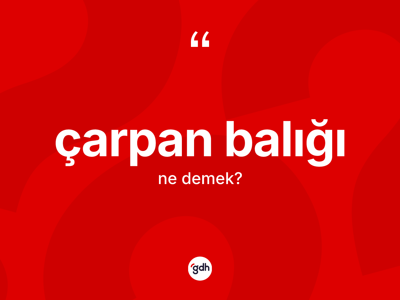 Çarpan balığı ne demek? Çarpan balığı kelimesinin TDK anlamı nedir?