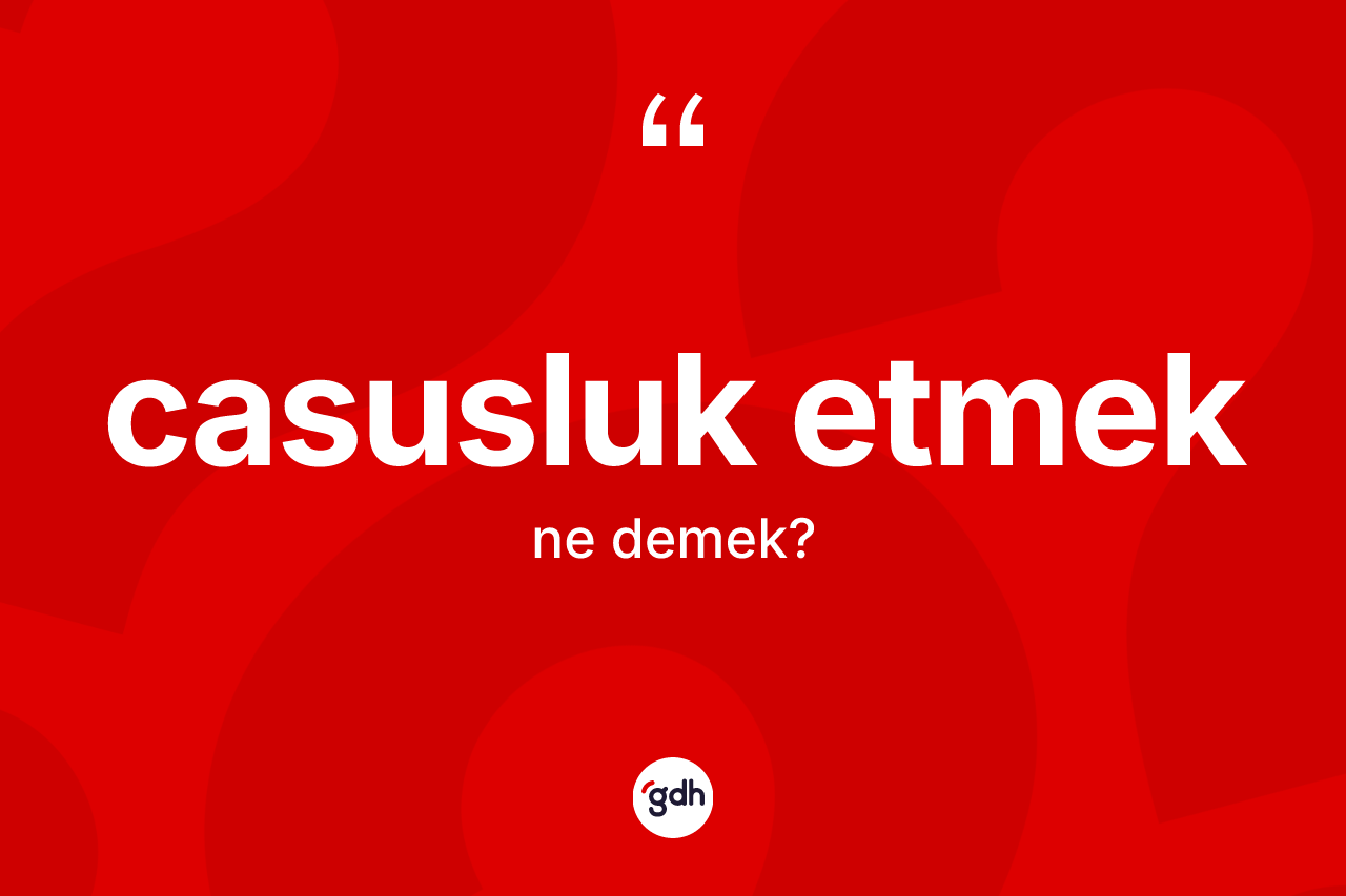 Casusluk etmek ifadesinin kısaca tanımı nedir?