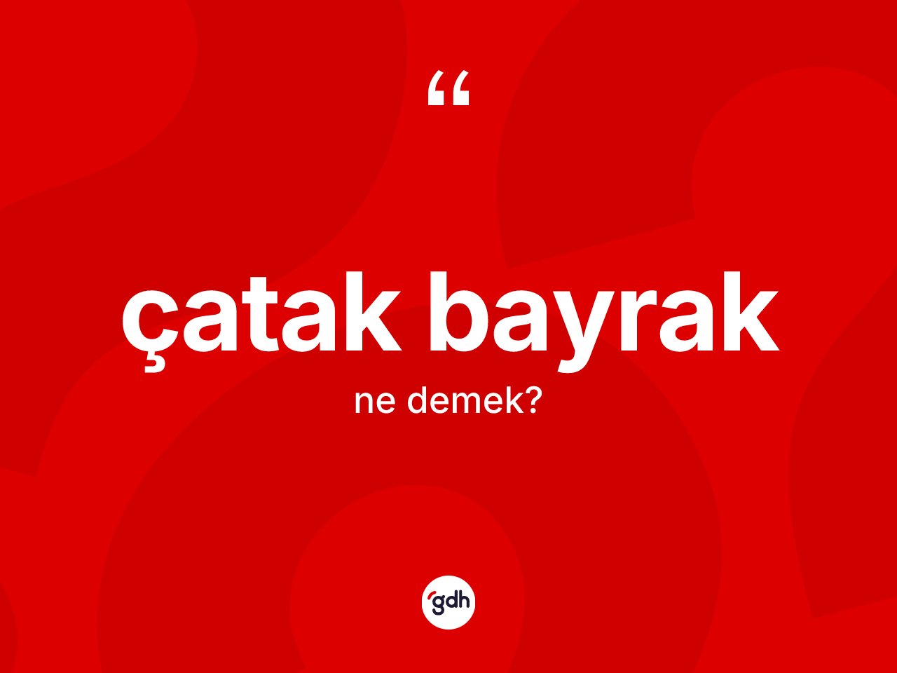 Çatak bayrak kelimesinin anlamı nedir? Çatak bayrak kelimesinin TDK anlamı nedir?