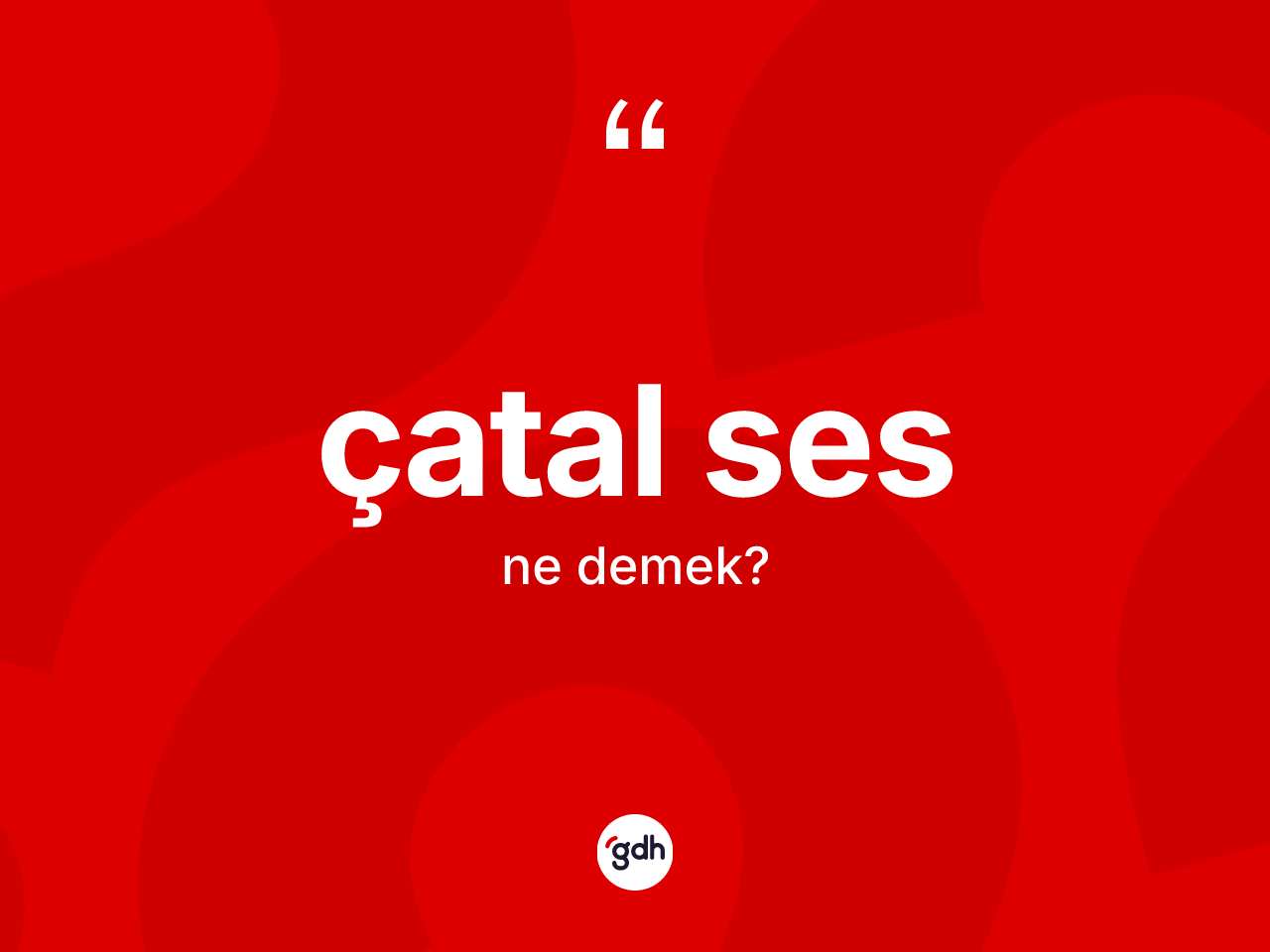 Çatal ses nedir? Çatal sesin TDK'ya göre anlamı nedir?