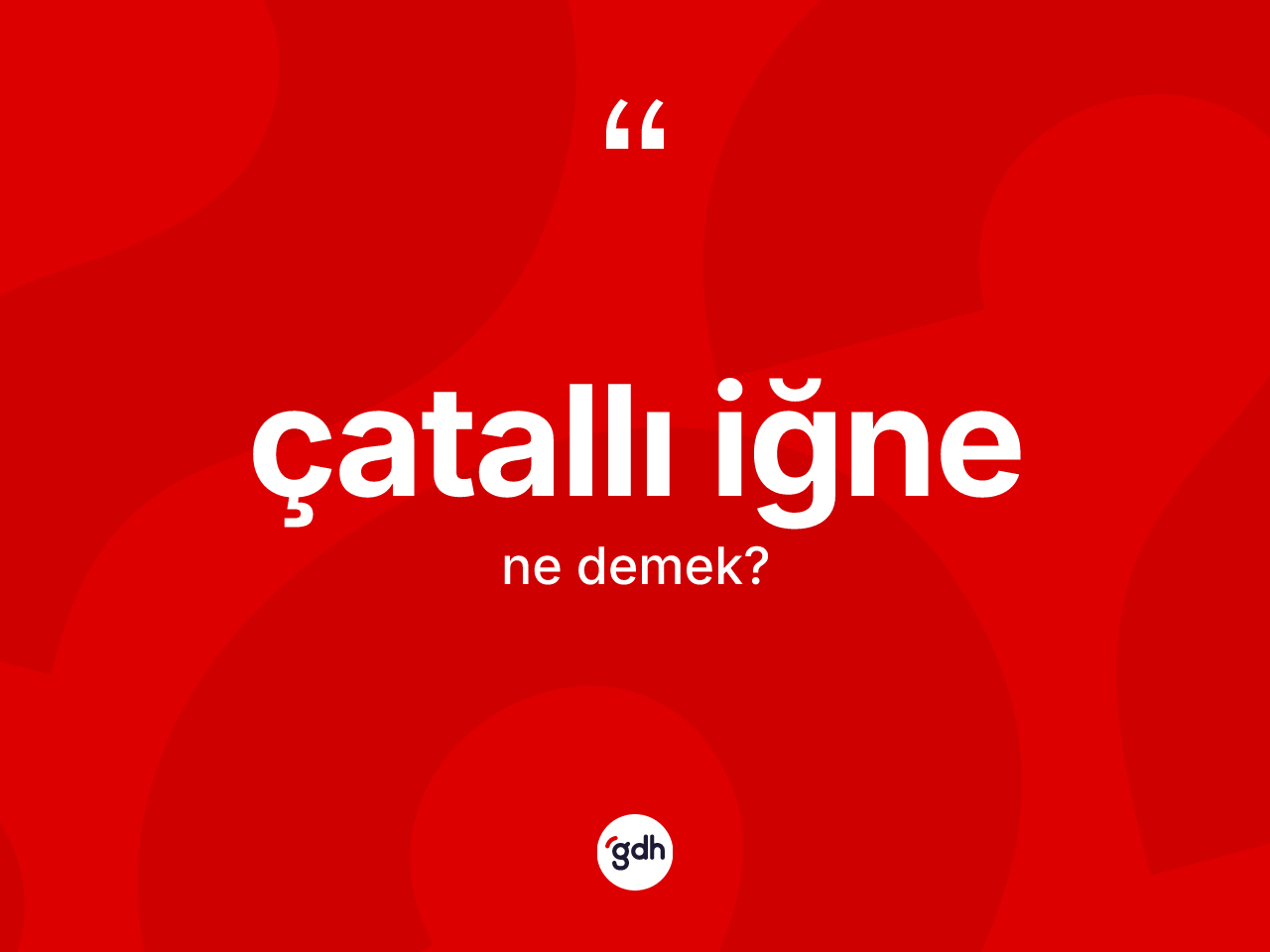 Çatallı iğne kelimesinin sözlükteki tanımı nedir? Çatallı iğnenin TDK'ya göre anlamı nedir?