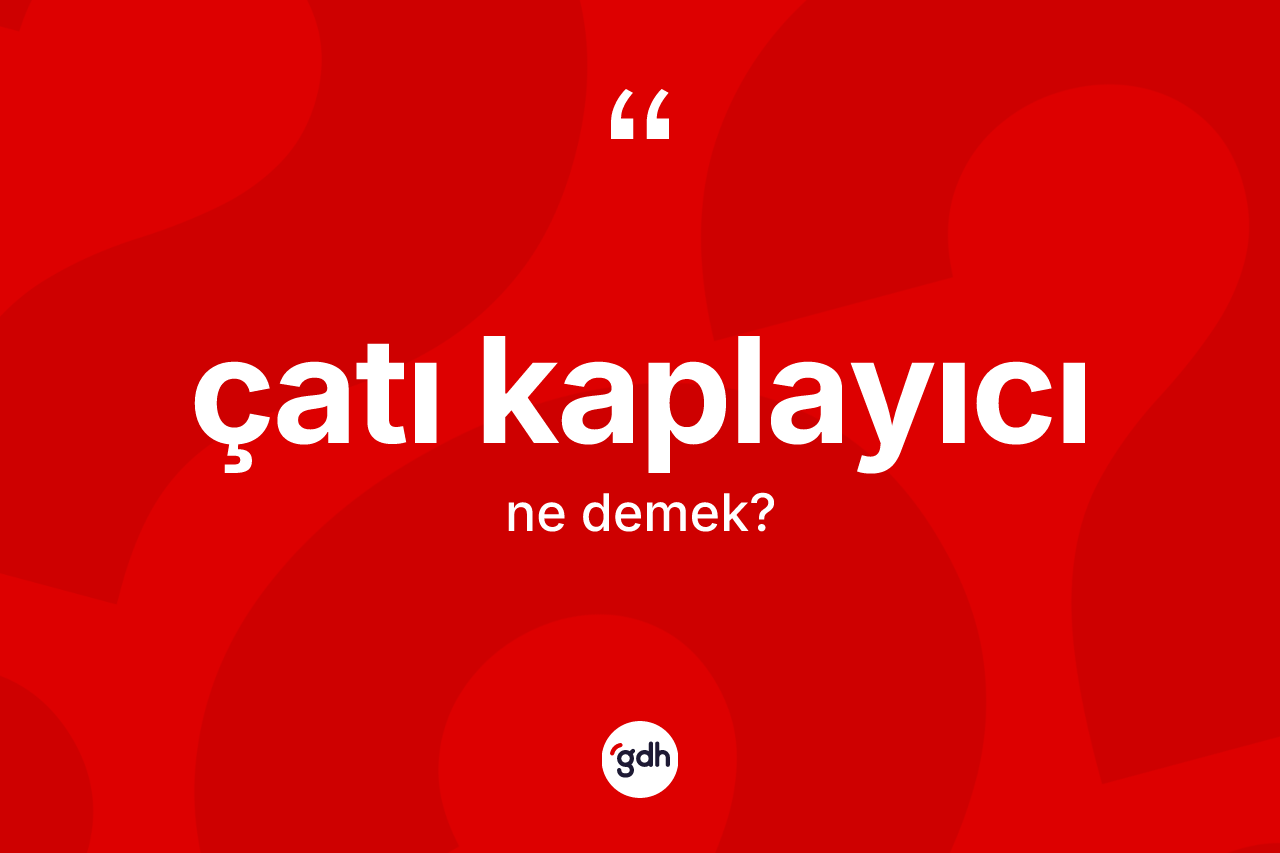 Çatı kaplayıcı ne anlama gelir? Çatı kaplayıcının TDK'ya göre anlamı nedir?