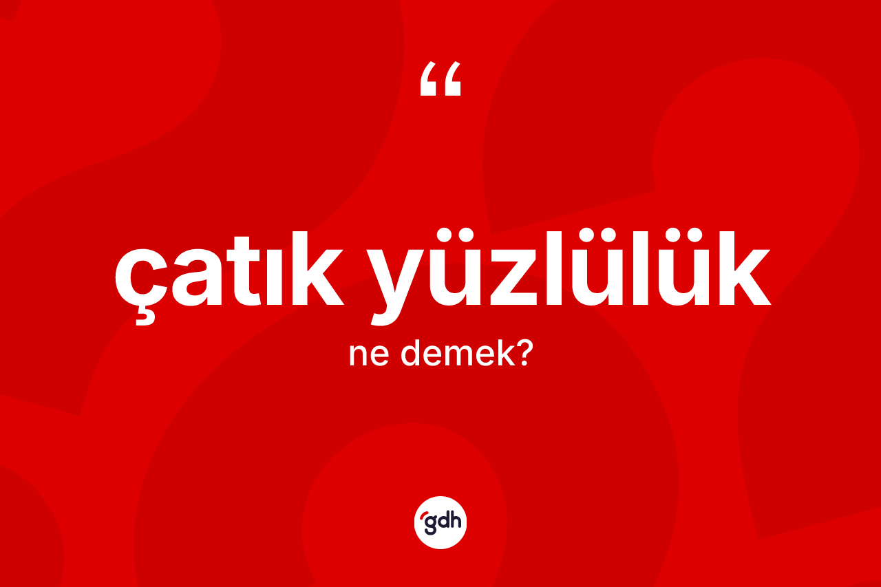 Çatık yüzlülük kelimesinin anlamı nedir?