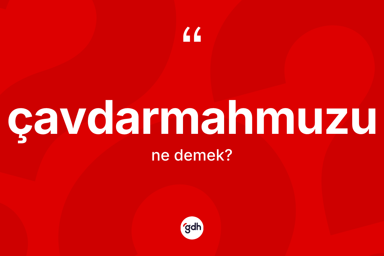 Çavdarmahmuzu kelimesi ne demek?