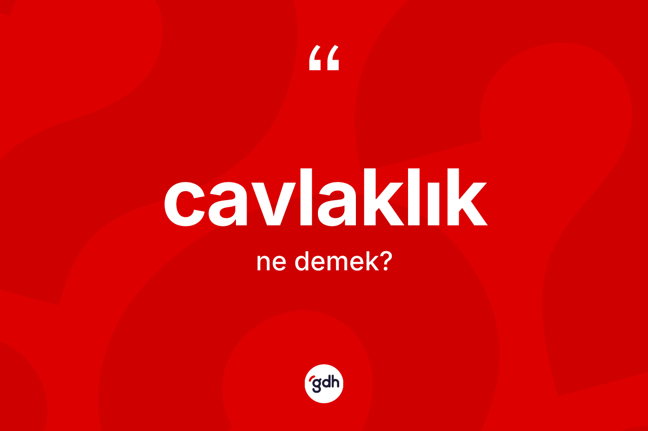 Cavlaklık kelimesinin sözlükteki tanımı nedir?