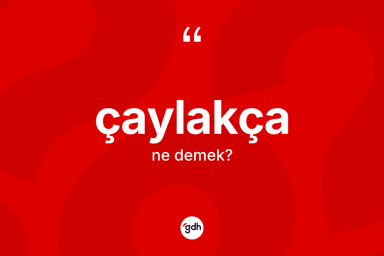 Çaylakça kelimesinin sözlükteki tanımı nedir? Çaylakçanın sözlükteki anlamı nedir?