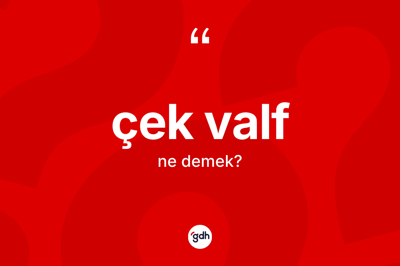 Çek valf kelimesinin anlamı nedir? Çek valfın sözlükteki anlamı nedir?