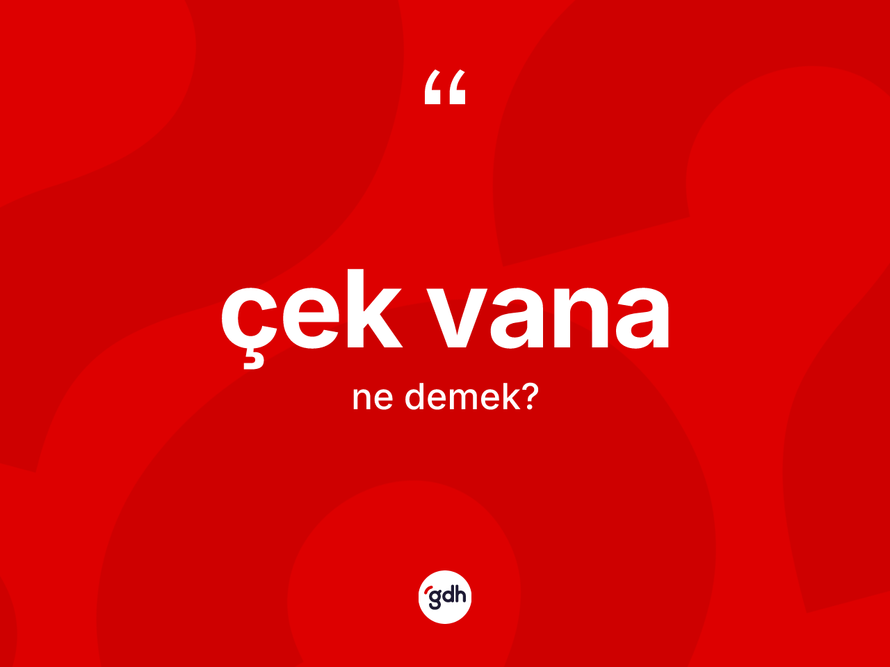 Çek vana ne demek? Çek vananın TDK'ya göre anlamı nedir?