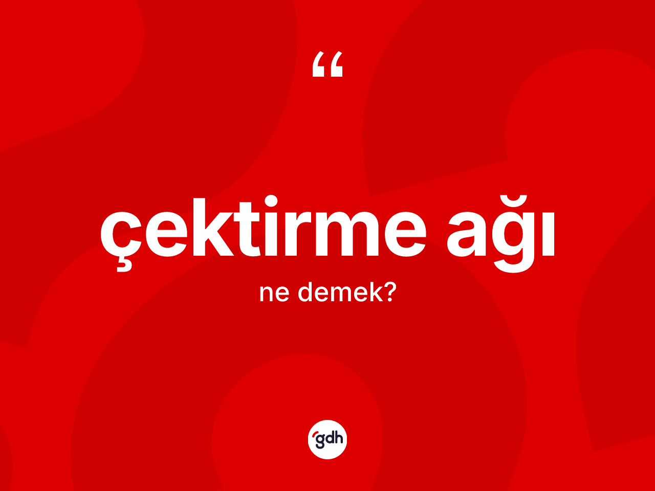 Çektirme ağı kelimesi ne demek? Çektirme ağının TDK'ya göre anlamı nedir?