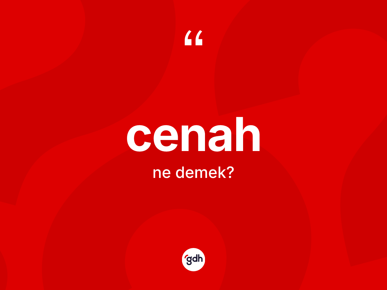 Cenah kelimesinin anlamı nedir? Cenahın TDK'ya göre anlamı nedir?