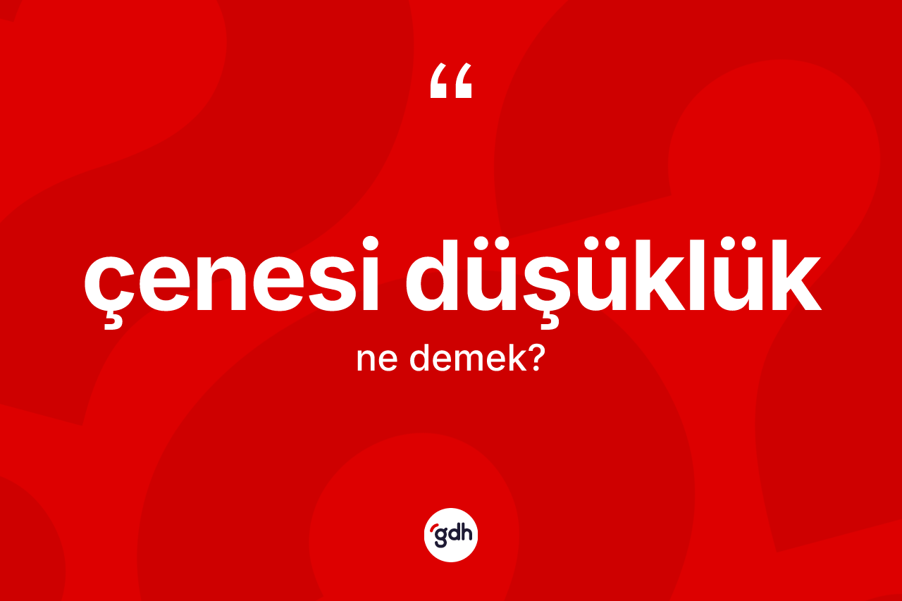 Çenesi düşüklük kelimesi nedir? Çenesi düşüklük kelimesinin kaç farklı anlamı var?