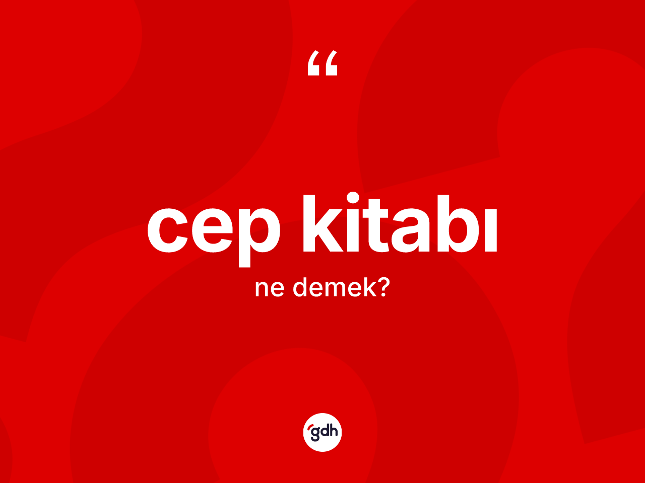 Cep kitabı kelimesinin sözlükteki tanımı nedir? Cep kitabı kelimesinin TDK'ya göre açıklaması nedir?