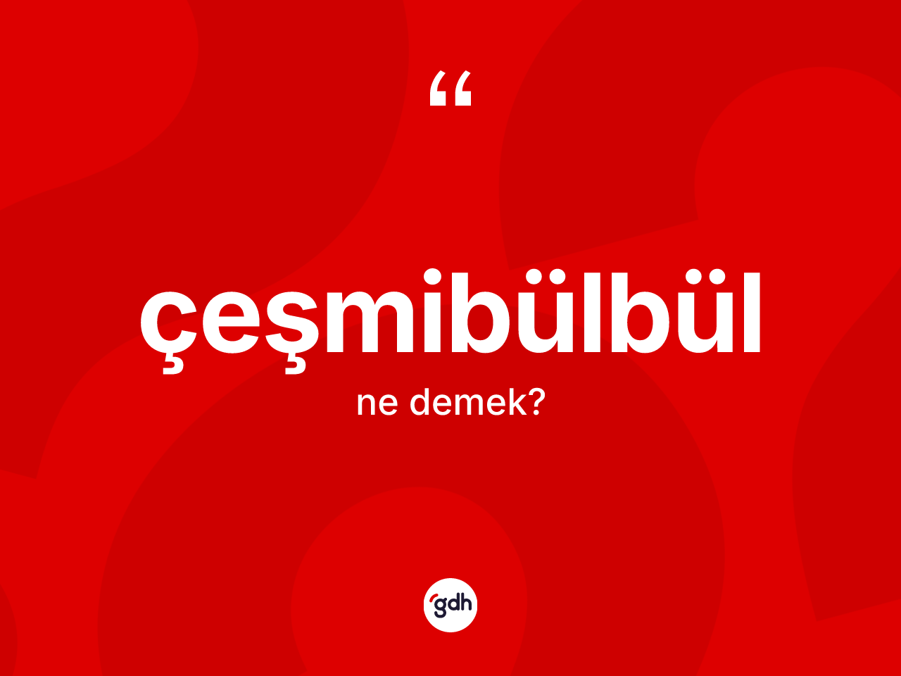 Çeşmibülbül kelimesinin sözlükteki tanımı nedir? Çeşmibülbülün TDK'ya göre anlamı nedir?