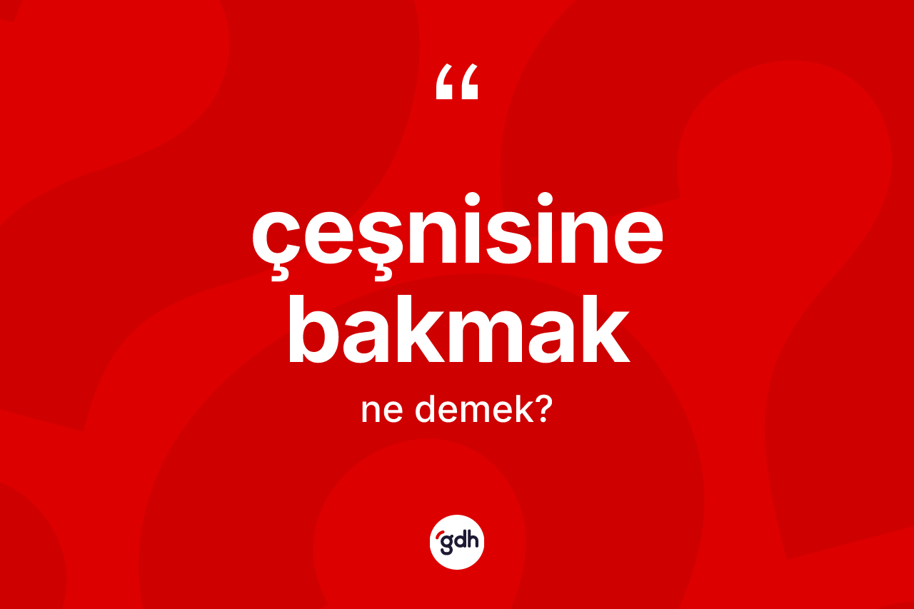 Çeşnisine bakmak ifadesi ne demektir?