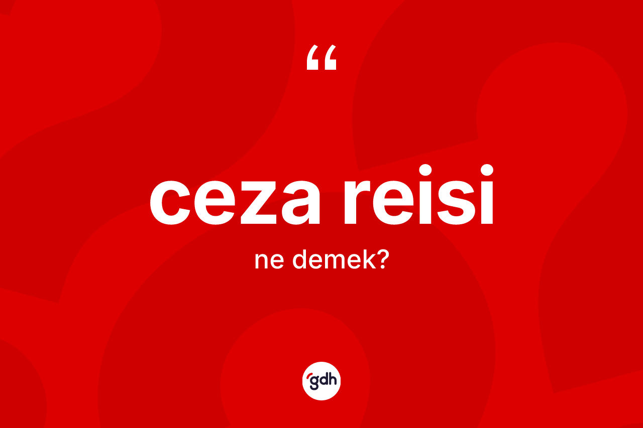 Ceza reisi kelimesi ne anlama gelir? Ceza reisinin sözlükteki anlamı nedir?
