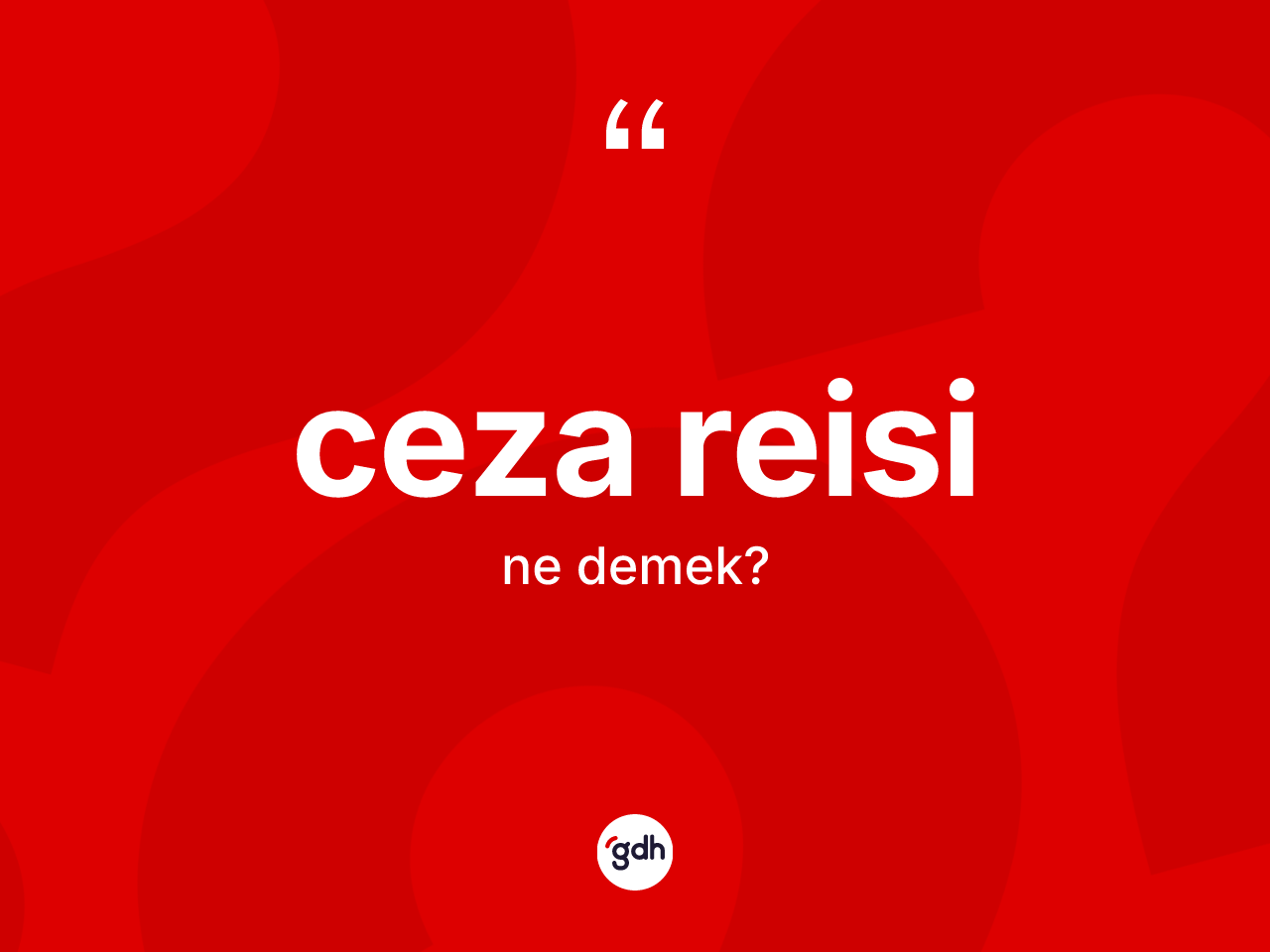Ceza reisi kelimesi ne anlama gelir? Ceza reisinin sözlükteki anlamı nedir?