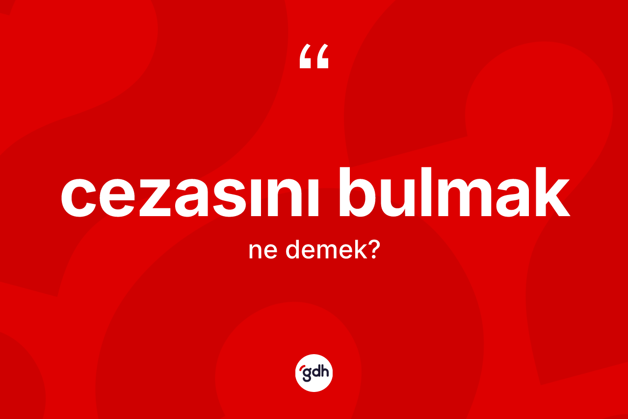 Cezasını bulmak ifadesinin tanımı nedir? Cezasını bulmak sözünün TDK açıklaması nedir?