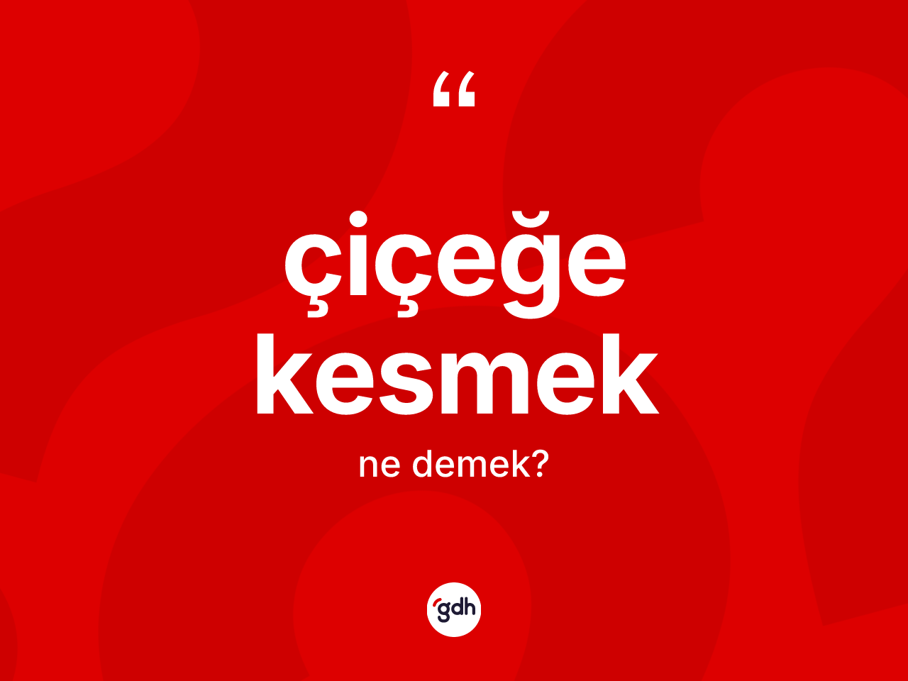 Çiçeğe kesmek ne anlama gelir? Çiçeğe kesmek ifadesi nerede kullanılır?
