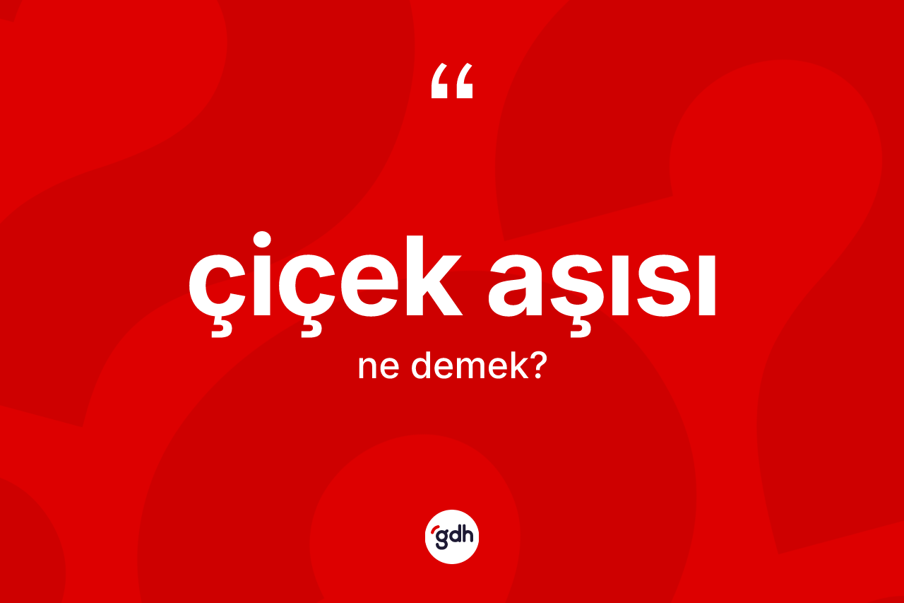 Çiçek aşısı kelimesi nedir? Çiçek aşısının TDK'ya göre anlamı nedir?