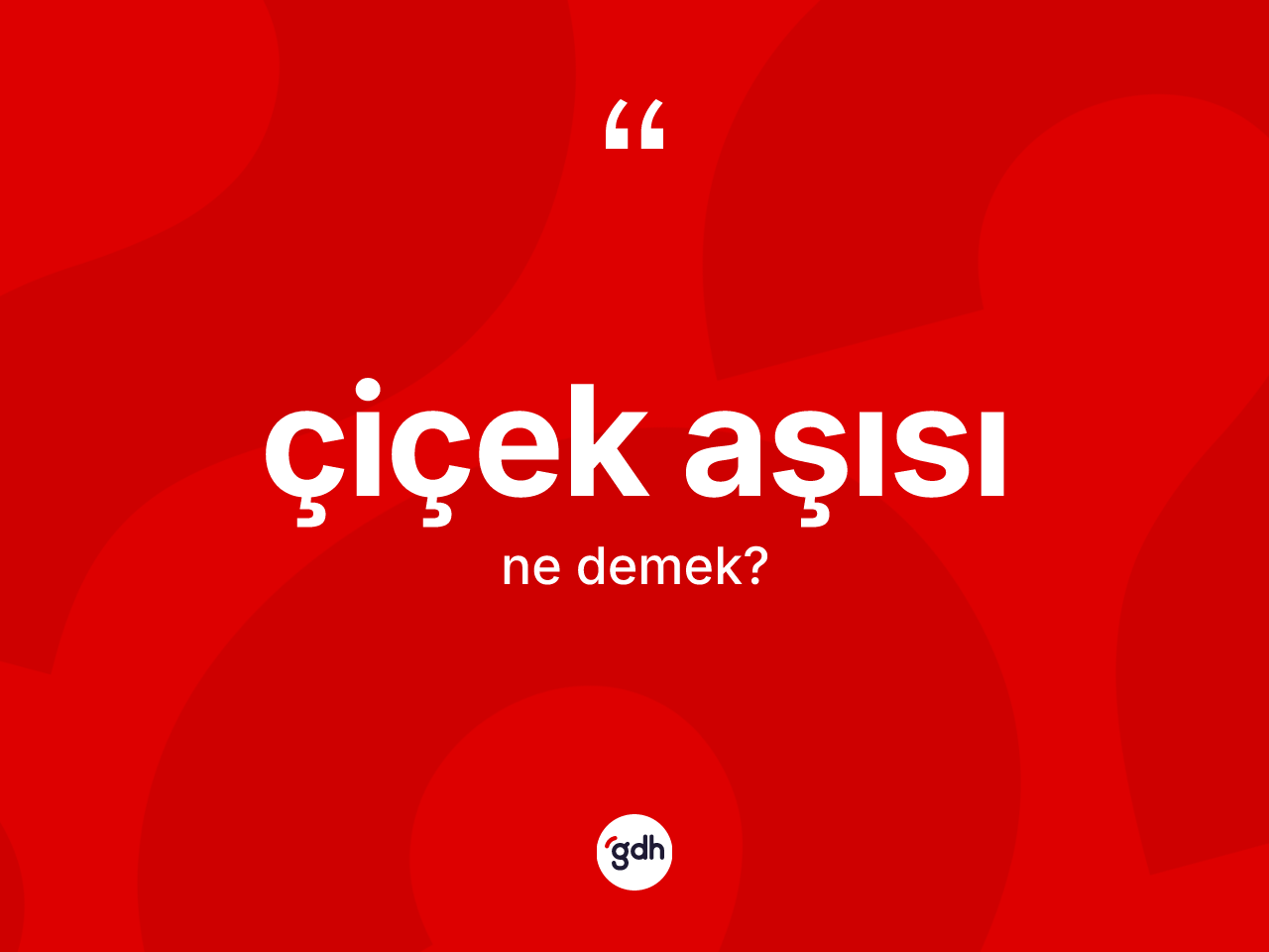 Çiçek aşısı kelimesi nedir? Çiçek aşısının TDK'ya göre anlamı nedir?
