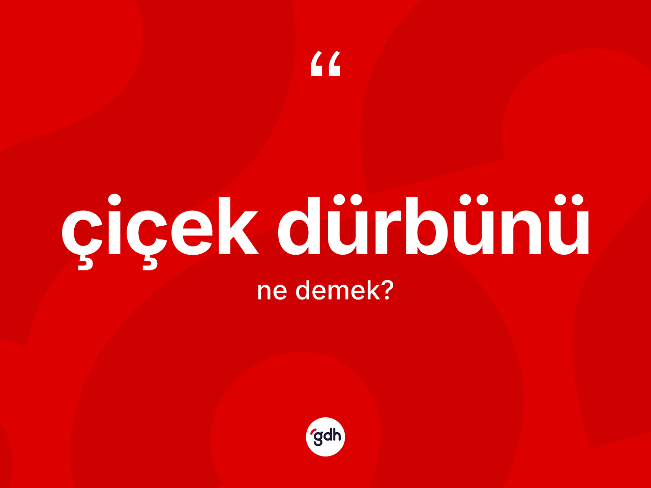 Çiçek dürbünü kelimesinin tanımı nedir? Çiçek dürbününün TDK'ya göre anlamı nedir?