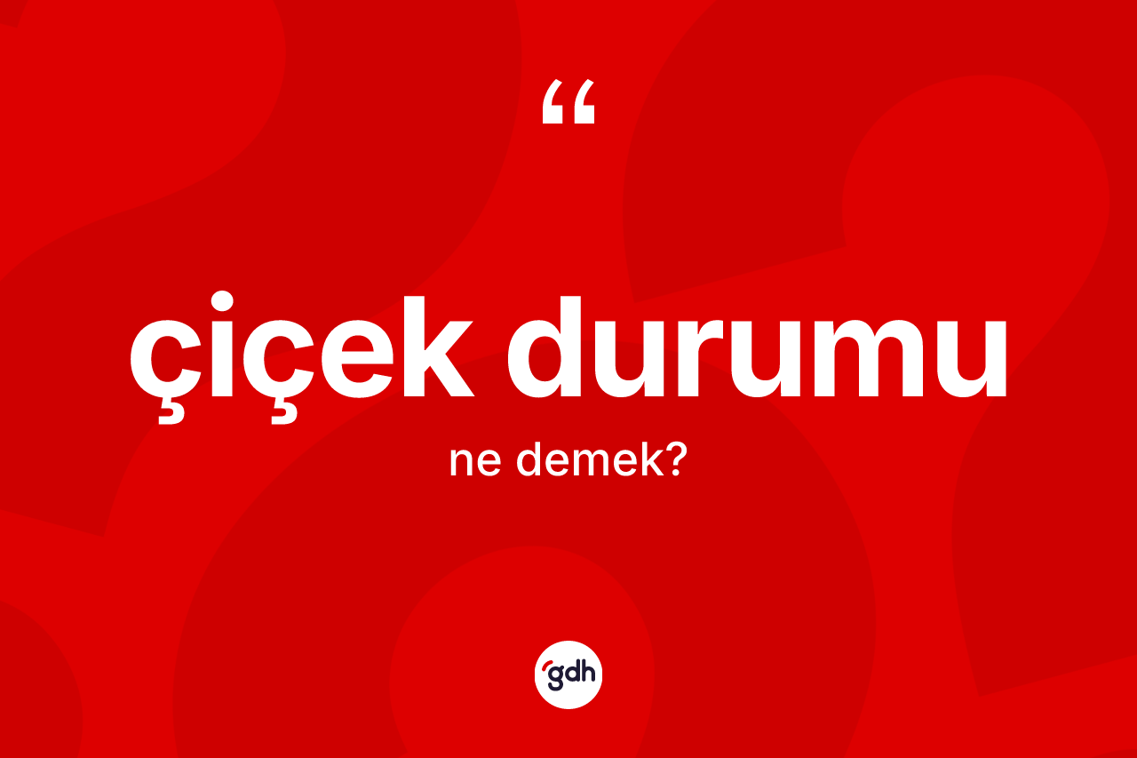Çiçek durumu kelimesi ne demek? Çiçek durumunun sözlükteki anlamı nedir?