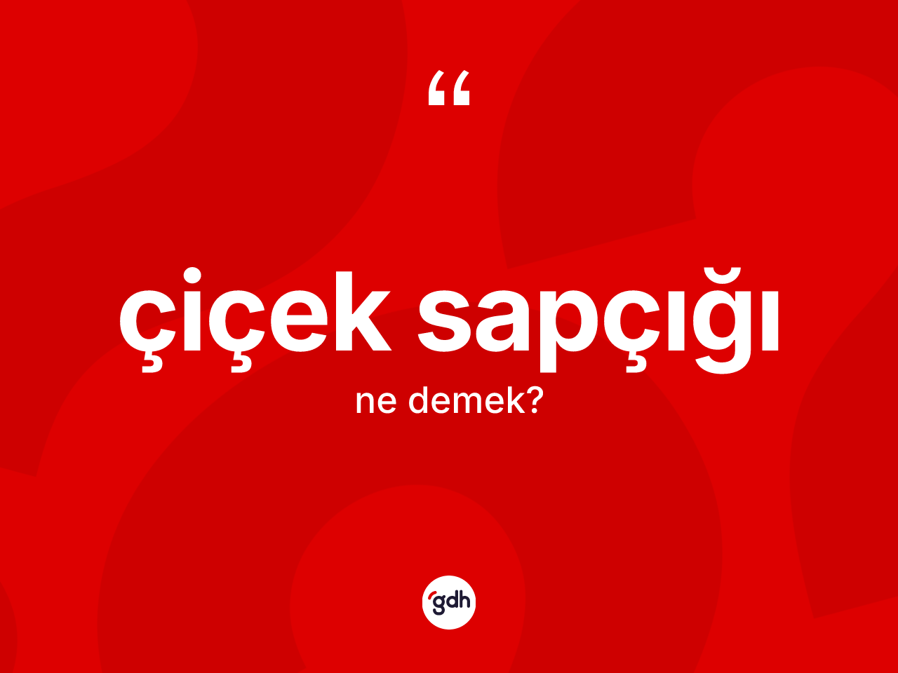Çiçek sapçığı kelimesinin sözlükteki tanımı nedir? Çiçek sapçığı kelimesinin TDK'ya göre açıklaması nedir?