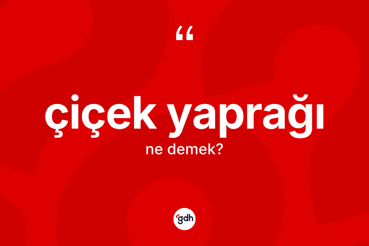 Çiçek yaprağı kelimesi nedir? Çiçek yaprağı kelimesinin TDK anlamı nedir?