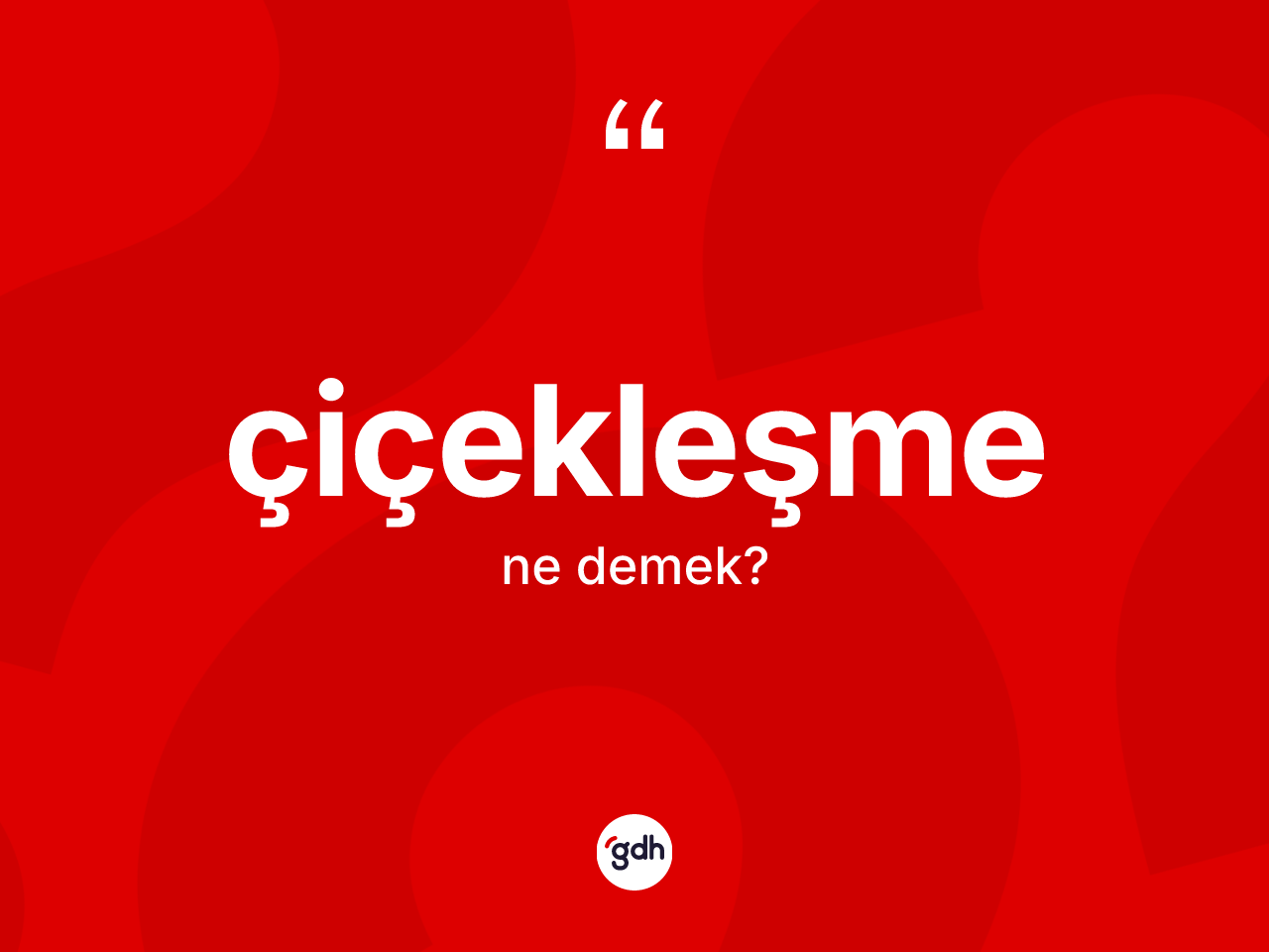 Çiçekleşme kelimesi ne demek? Çiçekleşmenin TDK'ya göre anlamı nedir?