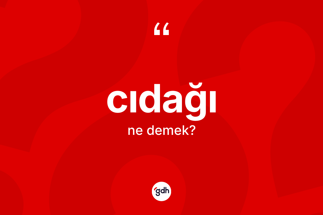 Cıdağı kelimesinin anlamı nedir? Cıdağının TDK'ya göre anlamı nedir?
