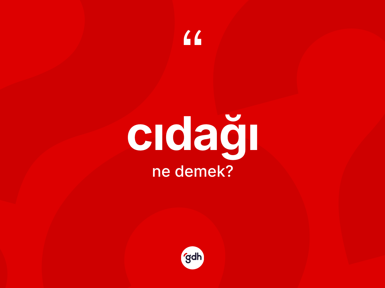 Cıdağı kelimesinin anlamı nedir? Cıdağının TDK'ya göre anlamı nedir?